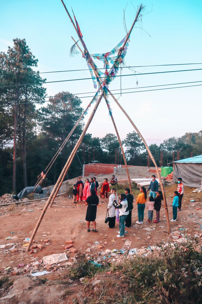 club himalaya dashain swing in little village